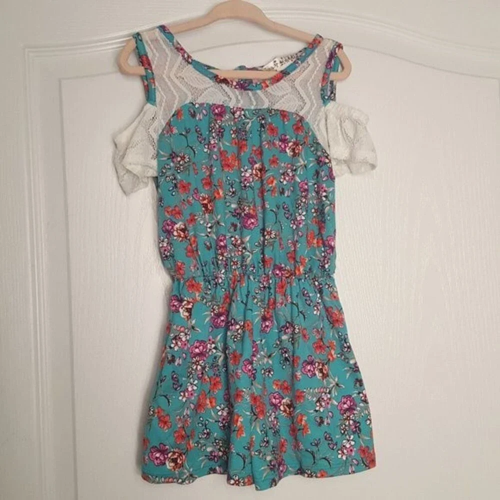 Floral and Lace Romper Izzy & Addie